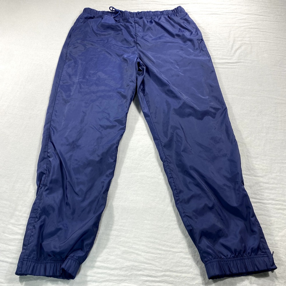 VINTAGE USA Olympic Pants Men Large 36x32 Blue Joggers Track Windbreaker Lined *